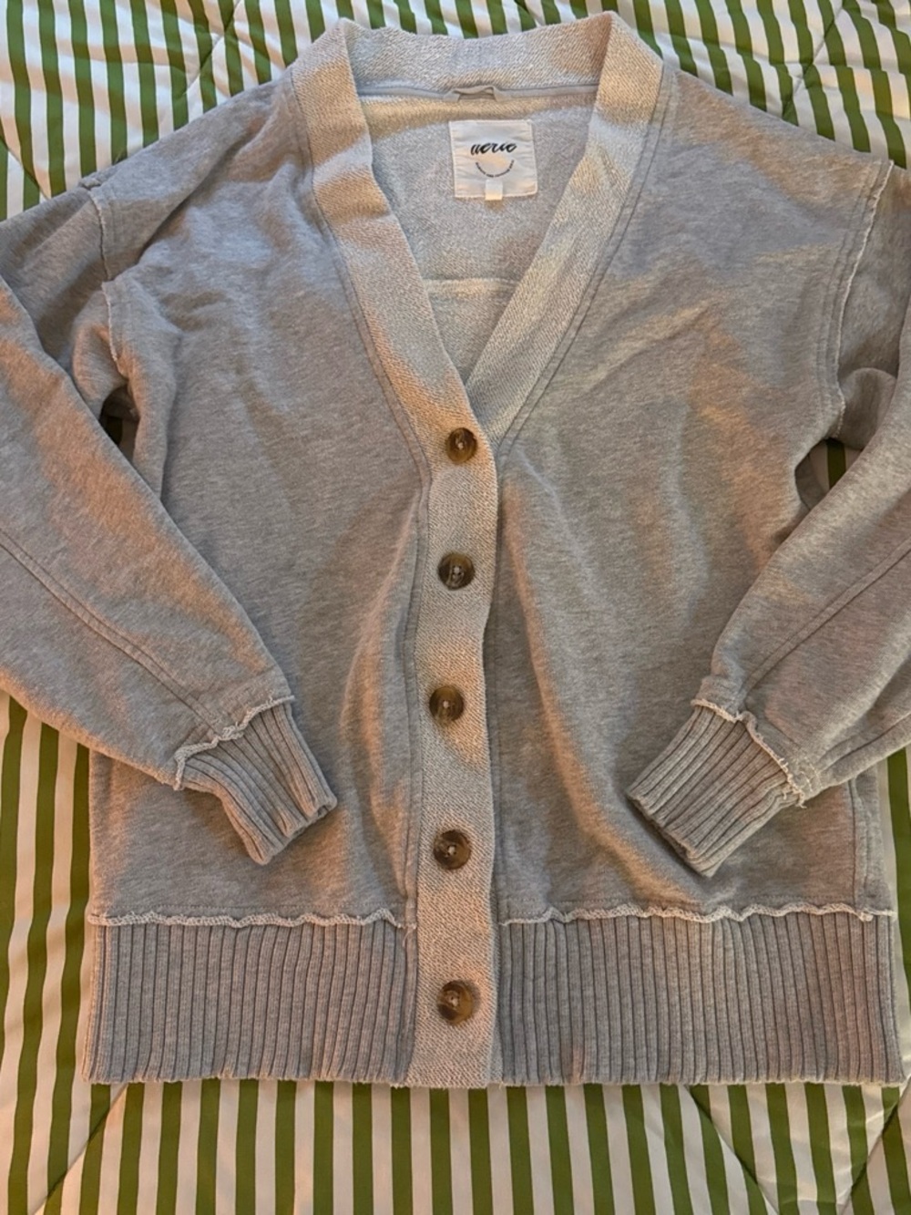 Aerie Grey Button Up Sweater